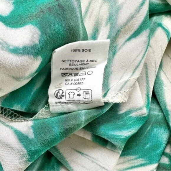 Ulla Johnson Ines Acacia Green Puff Sleeve Printed Silk Midi Dress Size 0 - Picture 12 of 12